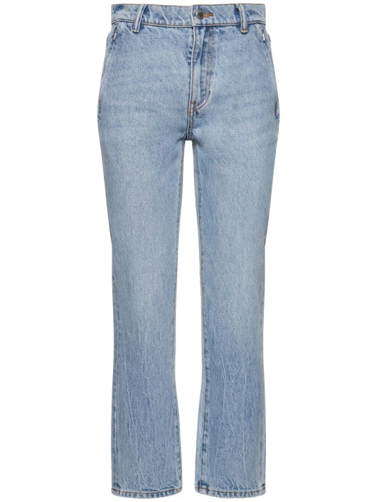 Alexander Wang: High rise cotton denim stovepipe jeans - women_0 | Luisa Via Roma