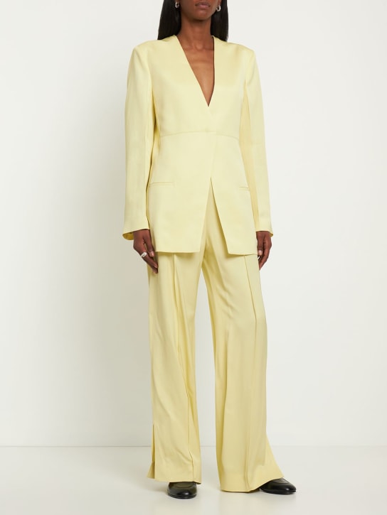 Jil Sander: ツイルブレザー - ライムグリーン - women_1 | Luisa Via Roma