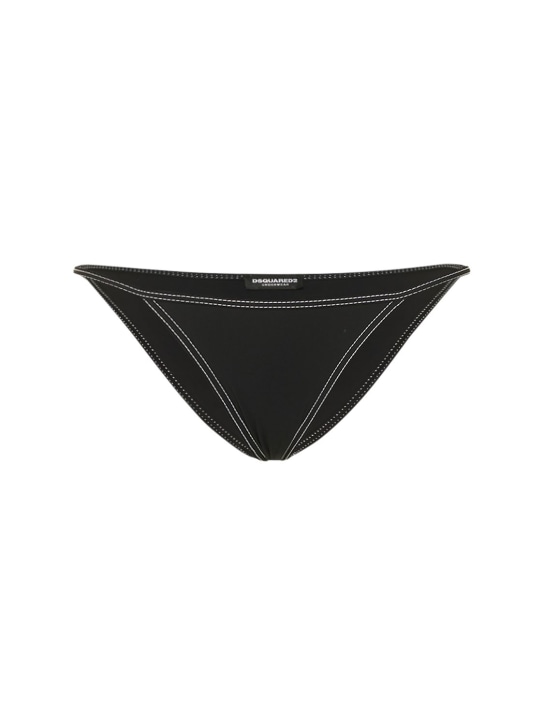 Dsquared2: Bas de bikini triangle à logo - Noir - women_0 | Luisa Via Roma