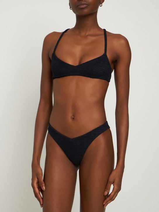 Dsquared2: Wrinkled bikini top - Black - women_1 | Luisa Via Roma