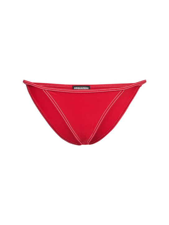 Dsquared2: BIKINISLIP MIT LOGO - Rot - women_0 | Luisa Via Roma