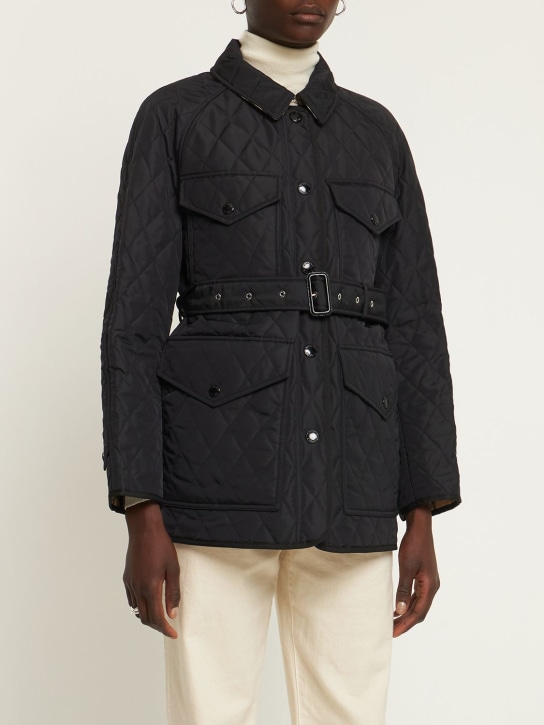 Burberry: Kemble nylon quilted jacket - Black - women_1 | Luisa Via Roma