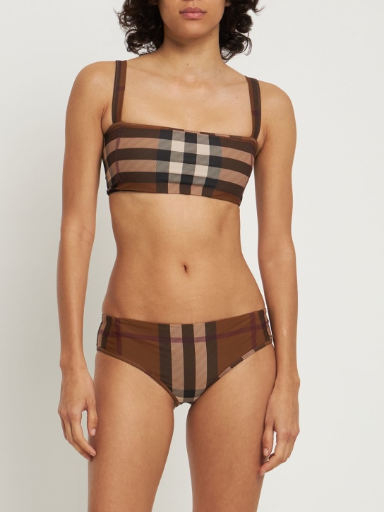 Burberry: Check printed bikini - Birch Brown - women_1 | Luisa Via Roma
