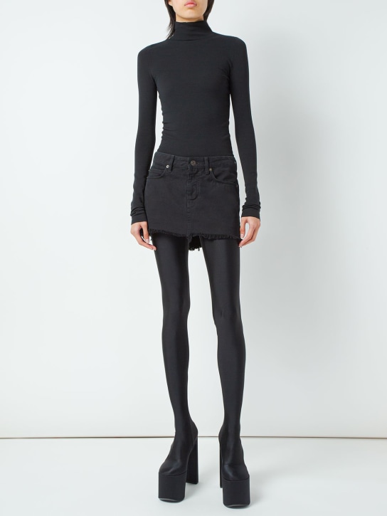 Balenciaga: Second Skin stretch tech sweater - Black - women_1 | Luisa Via Roma