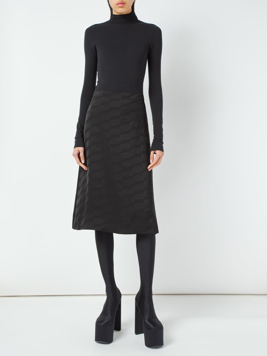 Balenciaga: BB monogram jacquard viscose skirt - Black - women_1 | Luisa Via Roma