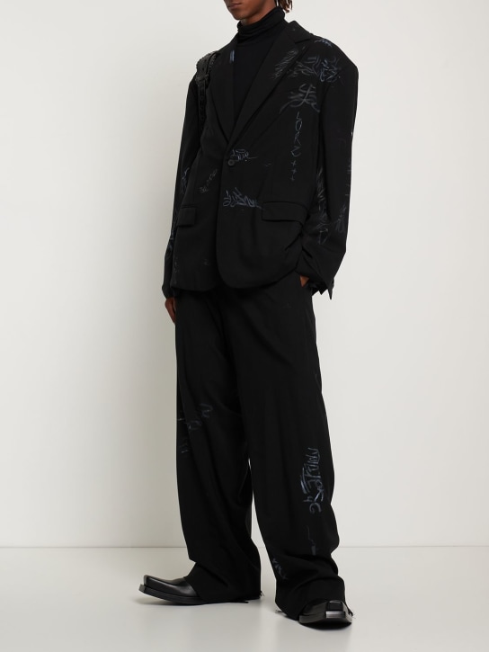 Balenciaga: Barathea tailored wool blazer - Black - men_1 | Luisa Via Roma