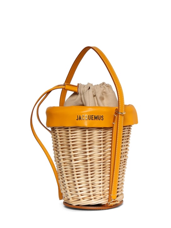 Jacquemus: Le Panier Seau shoulder bag - Dark Yellow - women_0 | Luisa Via Roma
