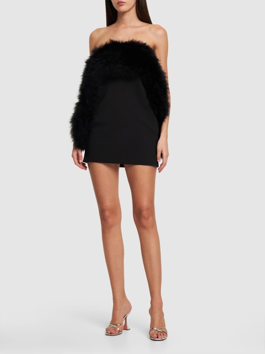 16arlington: Vestito Blaise in crepe con piume - Nero - women_1 | Luisa Via Roma