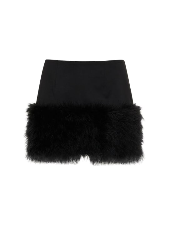 16arlington: Jupe en jersey de viscose avec plumes Haile - Noir - women_0 | Luisa Via Roma
