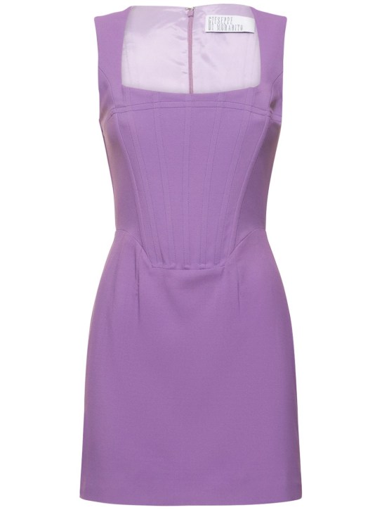 Giuseppe Di Morabito: Vestido corto de satén cady - Morado - women_0 | Luisa Via Roma