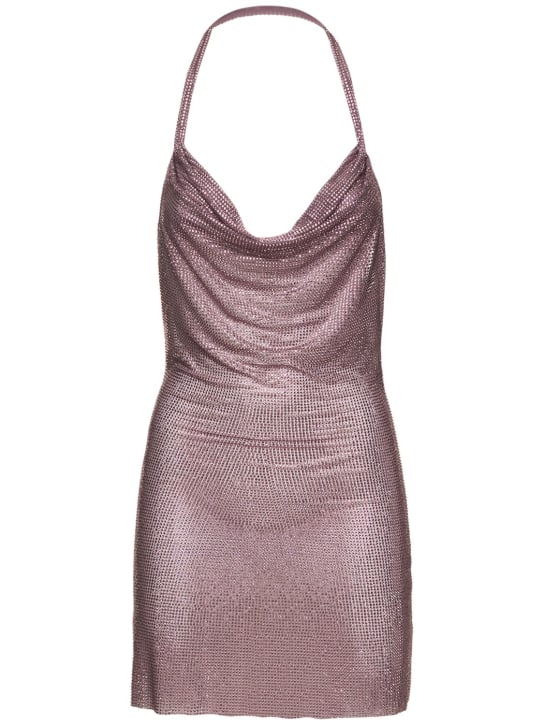 Giuseppe Di Morabito: Embellished net mini dress - Purple - women_0 | Luisa Via Roma