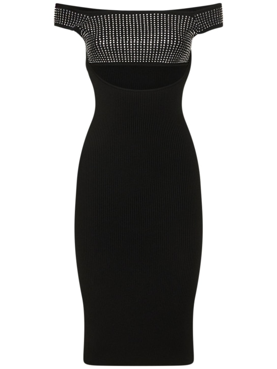 Giuseppe Di Morabito: Vestido midi de punto con decoraciones - Negro - women_0 | Luisa Via Roma