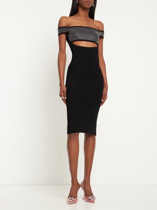 Giuseppe Di Morabito: Vestido midi de punto con decoraciones - Negro - women_1 | Luisa Via Roma