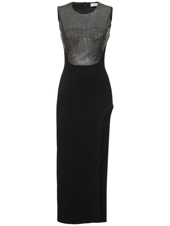 Embellished cady envers satin midi dress - Thumbnail 1