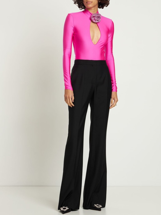 Giuseppe Di Morabito: Body en jersey stretch brillant avec fleur - Fuchsia - women_1 | Luisa Via Roma