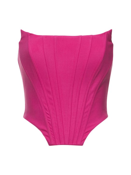 Giuseppe Di Morabito: ダブルツイストウールコルセットトップ - フクシャ - women_0 | Luisa Via Roma