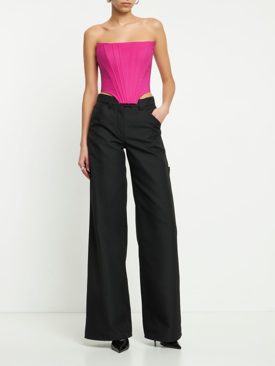 Giuseppe Di Morabito: ダブルツイストウールコルセットトップ - フクシャ - women_1 | Luisa Via Roma