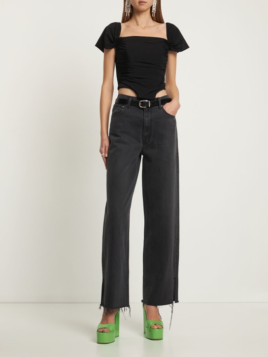 Giuseppe Di Morabito: Stretch jersey off-the-shoulder top - Black - women_1 | Luisa Via Roma