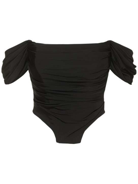 Giuseppe Di Morabito: Stretch jersey off-the-shoulder top - Black - women_0 | Luisa Via Roma