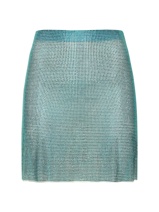 Giuseppe Di Morabito: 装饰网眼迷你短裙 - 浅蓝色 - women_0 | Luisa Via Roma