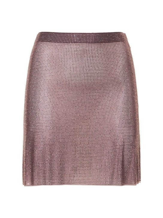 Giuseppe Di Morabito: 装饰网眼迷你短裙 - 紫色 - women_0 | Luisa Via Roma