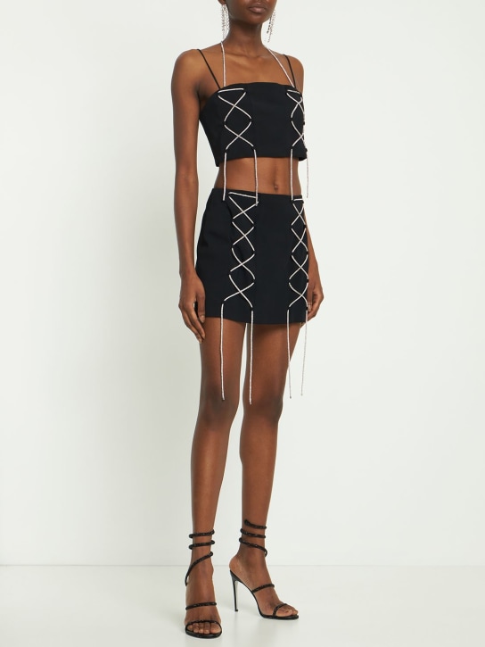 Giuseppe Di Morabito: Minirock aus Satin - Schwarz - women_1 | Luisa Via Roma