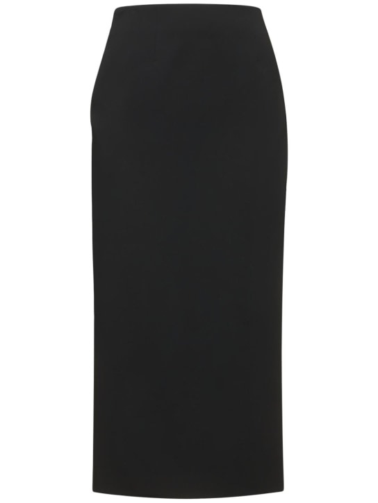 Giuseppe Di Morabito: Gonna midi in cady di raso envers - Nero - women_0 | Luisa Via Roma