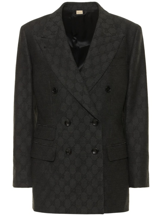 Gucci: Wool blazer - Dark Grey - women_0 | Luisa Via Roma