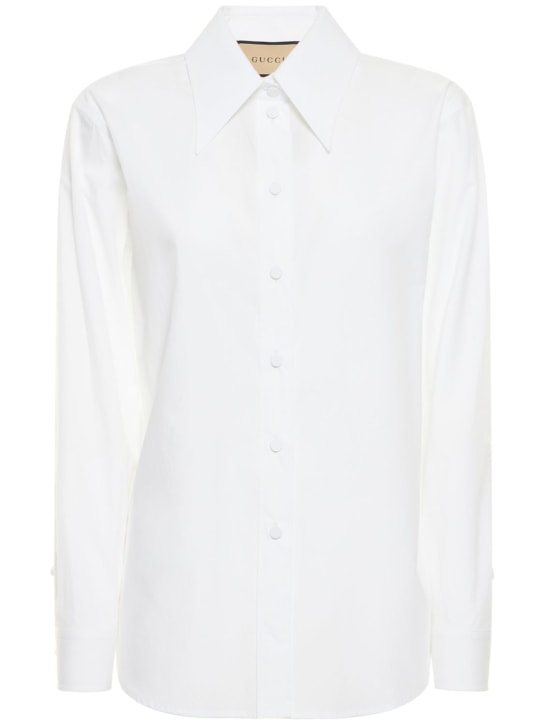 Gucci: Cotton poplin shirt - White - women_0 | Luisa Via Roma