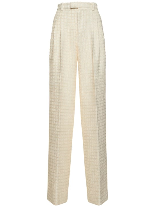 Gucci: Cosmogonie GG cotton blend pants - Ivory - women_0 | Luisa Via Roma