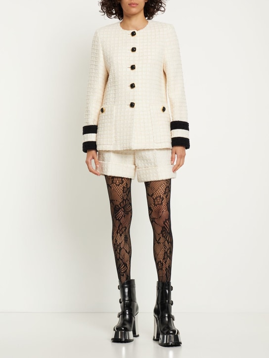 Gucci: Cosmogonie cotton blend jacket - Ivory - women_1 | Luisa Via Roma