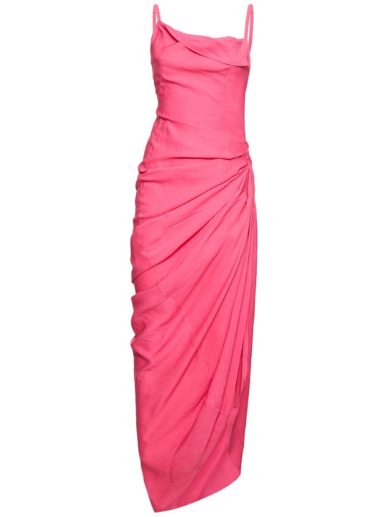 Jacquemus: La robe Saudade long viscose blend dress - Pink - women_0 | Luisa Via Roma