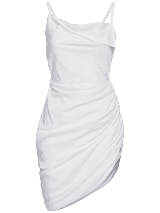 Jacquemus: La Robe Saudade mini dress - Beyaz - women_0 | Luisa Via Roma