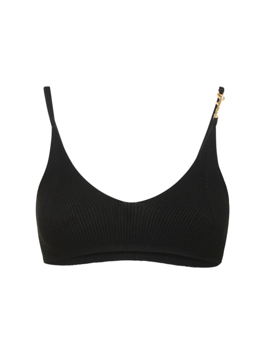 Jacquemus: Le Bandeau Pralu logo crop top - women_0 | Luisa Via Roma