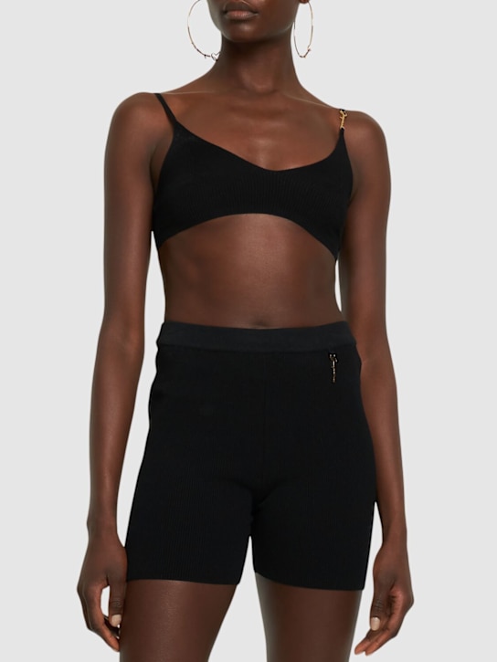 Jacquemus: Le Bandeau Pralu logo crop top - women_1 | Luisa Via Roma