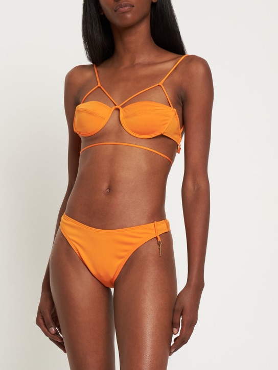 Jacquemus: Le Haut De Maillot Signat bikini top - Orange - women_1 | Luisa Via Roma