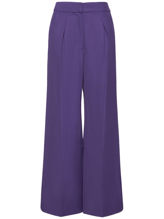 Jacquemus: Le Pantalon Banha crepe wide pants - Purple - women_0 | Luisa Via Roma