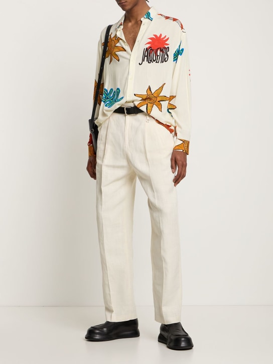 Jacquemus: La Chemise Baou printed viscose shirt - men_1 | Luisa Via Roma