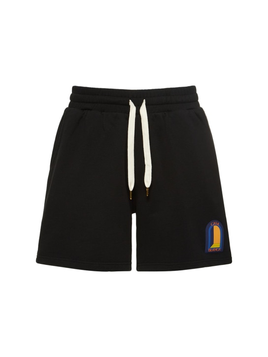Casablanca: L'Arche de Nuit cotton sweat shorts - men_0 | Luisa Via Roma