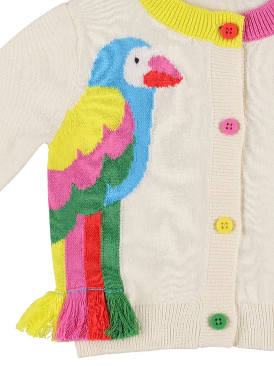 Stella McCartney Kids: オーガニックコットンニットカーディガン - ホワイト/マルチ - kids-girls_1 | Luisa Via Roma