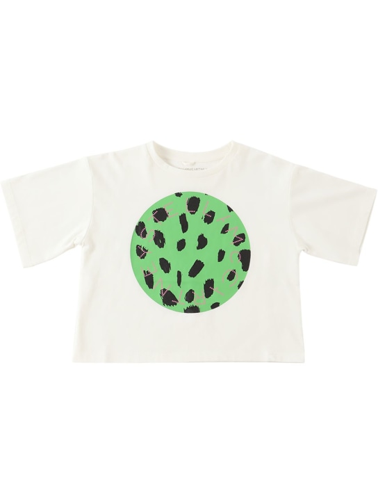 Stella McCartney Kids: オーガニックジャージークロップドTシャツ - ホワイト - kids-girls_0 | Luisa Via Roma