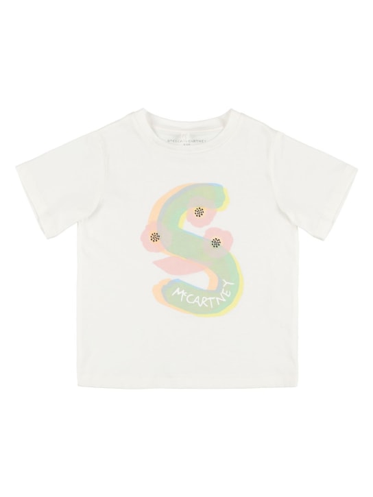 Stella McCartney Kids: T-SHIRT AUS BIO-BAUMWOLLJERSEY MIT LOGODRUCK - Weiß - kids-girls_0 | Luisa Via Roma