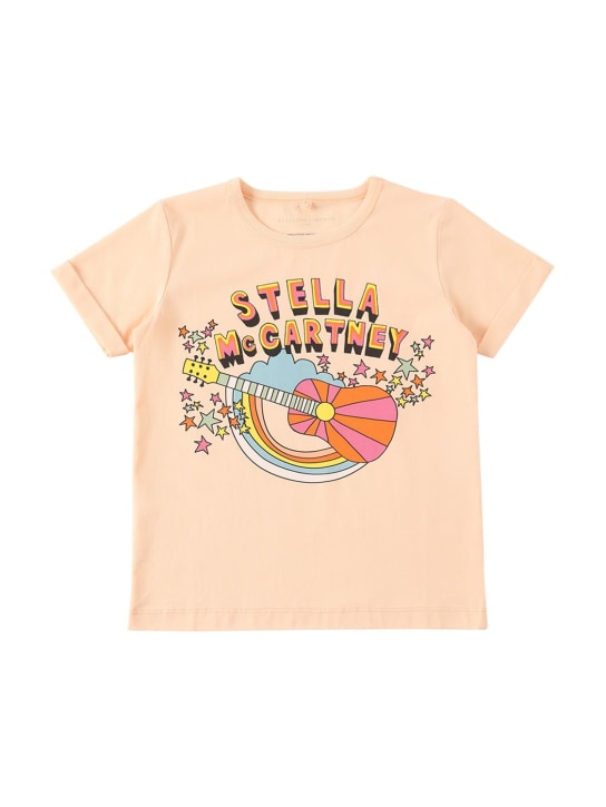 Stella McCartney Kids: T-SHIRT AUS BIO-BAUMWOLLJERSEY MIT LOGODRUCK - Pfirsich - kids-girls_0 | Luisa Via Roma