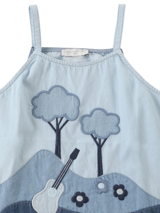 Stella McCartney Kids: OBERTEIL AUS BIO-CHAMBRAY - Blau - kids-girls_1 | Luisa Via Roma