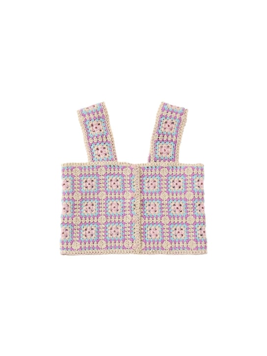 Stella McCartney Kids: クロシェニットクトップ - マルチカラー - kids-girls_0 | Luisa Via Roma
