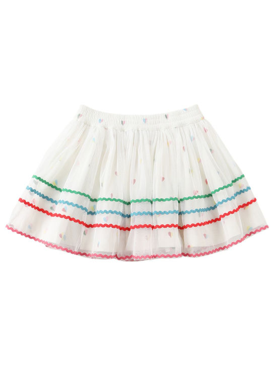 Stella McCartney Kids: Rock aus Bio-Baumwolljersey: - Weiß/Multi - kids-girls_0 | Luisa Via Roma