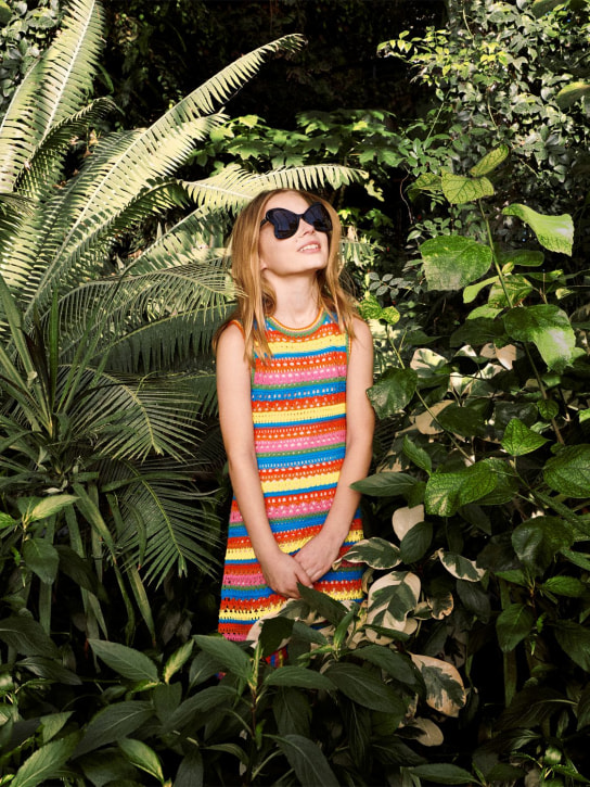 Stella McCartney Kids: オーガニックコットンニットクロシェワンピース - マルチカラー - kids-girls_1 | Luisa Via Roma