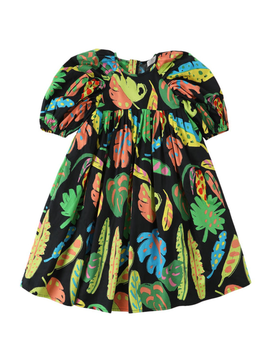 Stella McCartney Kids: KLEID AUS BIO-BAUMWOLLE MIT DRUCK - Schwarz/Multi - kids-girls_0 | Luisa Via Roma