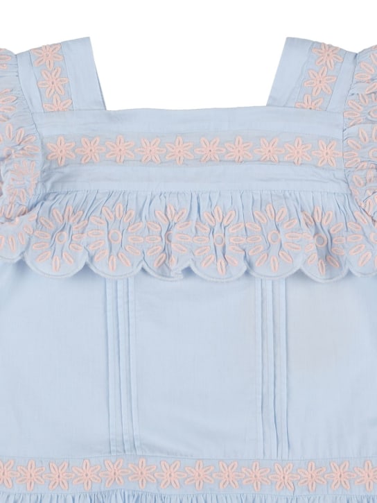 Stella McCartney Kids: Vestido camisero de voile algodón orgánico - Azul Claro - kids-girls_1 | Luisa Via Roma
