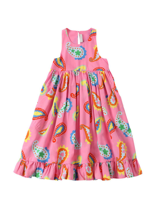Stella McCartney Kids: Printed eco viscose blend dress w/ruffle - Pink/Multi - kids-girls_0 | Luisa Via Roma